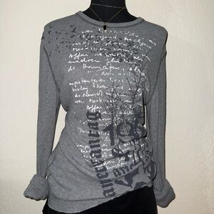 Vintage American Rag Charcoal Graphic Long Sleeve Tee